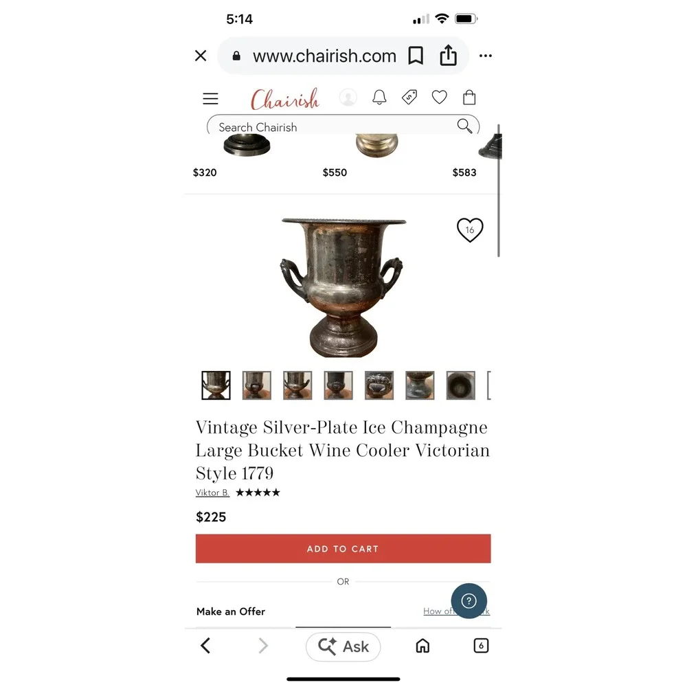 Vintage Silver Plate Champagne Ice Bucket Wine Cooler Victorian Style Urn Large - Picture 6 of 6